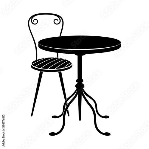 Bistro Table silhouette vector
