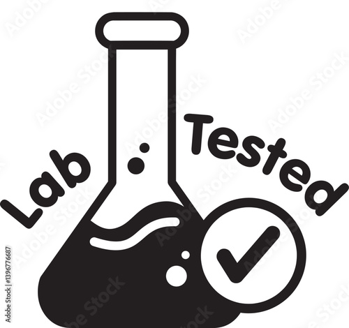 Lab tested vector element for products description. safe chemical reaction. medicine, beauty and skincare product label.