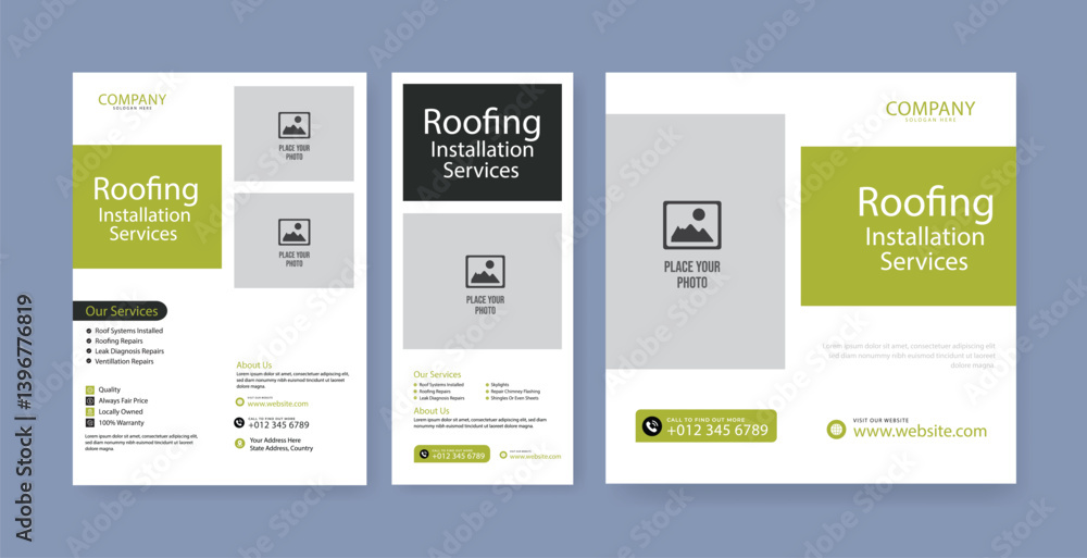 roofing service social media post and roll up banner, flyer, template roofing service social media post and roll up banner, flyer, template