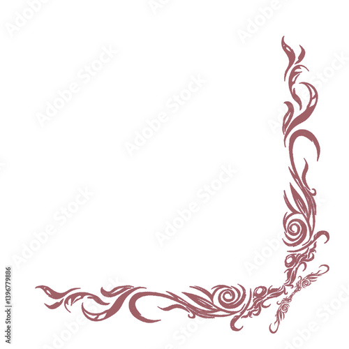 vector abstract floral frame corner without background