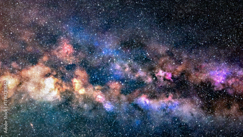 Obraz na płótnie Milky way stars and constellations with a galaxy background. w salonie