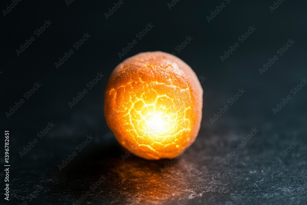 Illuminated Sphere on Dark Surface Illuminated Sphere on Dark Surface