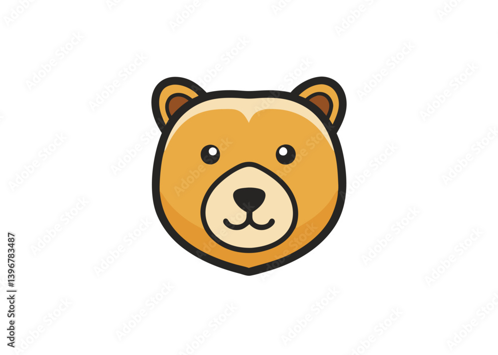 Bear Head in doodle simple style on white background. Bear. Roaring bear logo. Bear growing, grinning vector illustration Bear Head in doodle simple style on white background. Bear. Roaring bear logo. Bear growing, grinning vector illustration
