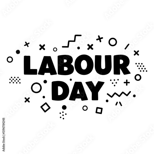 Labour Day graphic with abstract design