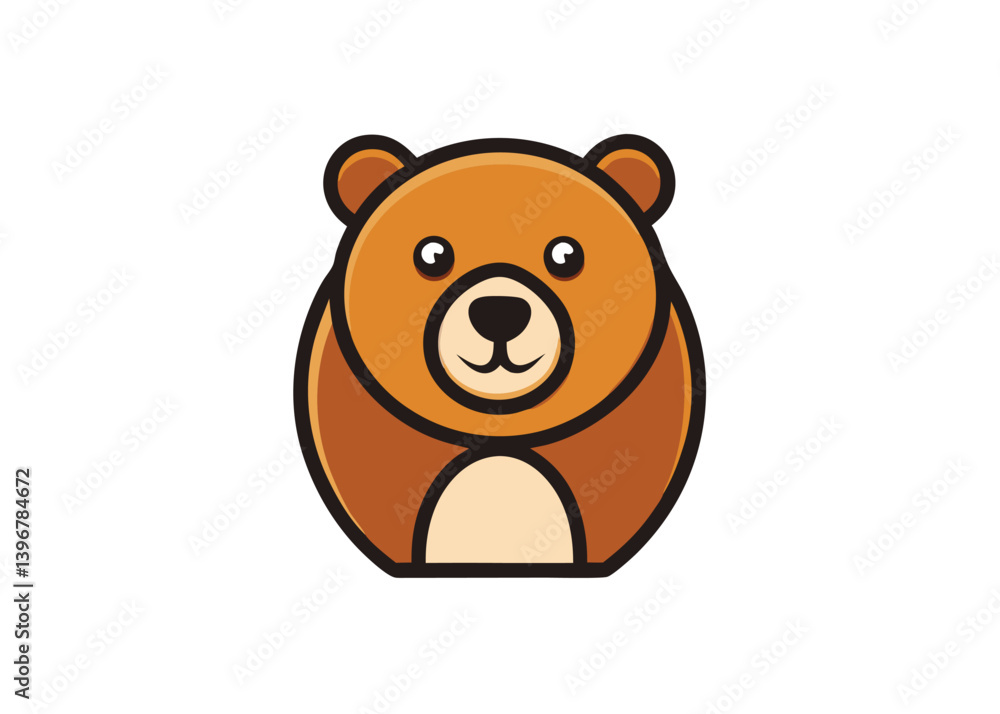 Bear Head in doodle simple style on white background. Bear. Roaring bear logo. Bear growing, grinning vector illustration Bear Head in doodle simple style on white background. Bear. Roaring bear logo. Bear growing, grinning vector illustration