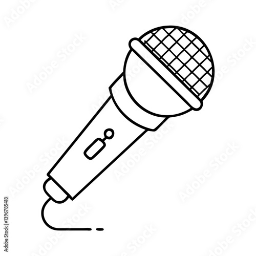 microphone icon, microphone line art - simple line art of microphone, perfect for microphone logos and icons