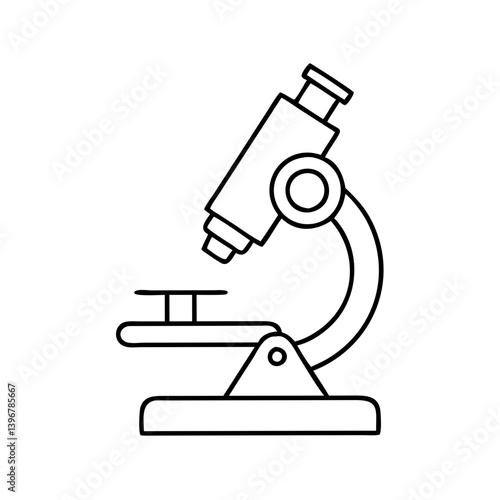 microscope icon, microscope line art - simple line art of microscope, perfect for microscope logos and icons
