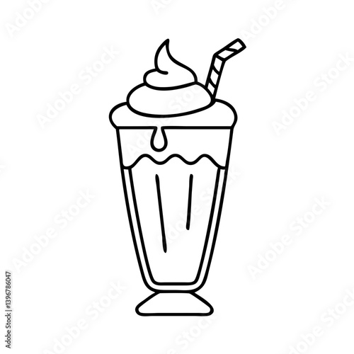 milkshake icon, milkshake line art - simple line art of milkshake, perfect for milkshake logos and icons