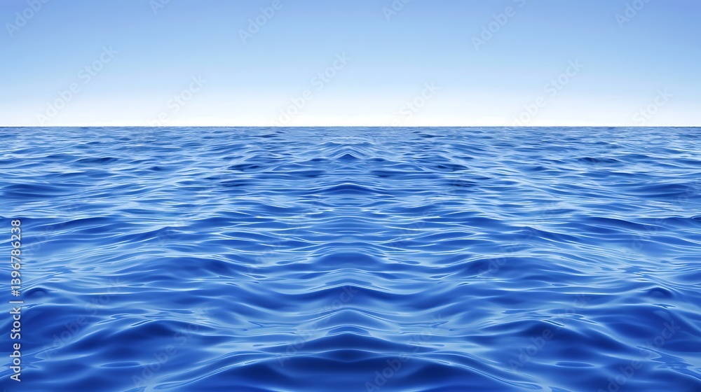 A serene view of the rippling ocean surface under a clear sky. A serene view of the rippling ocean surface under a clear sky.