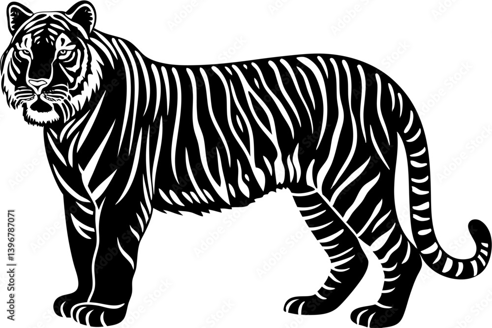 Fototapeta premium High-quality wild animal vector illustration featuring detailed and stylized wildlife graphics, perfect for educational materials, nature-themed designs, posters, infographics, and branding projects.