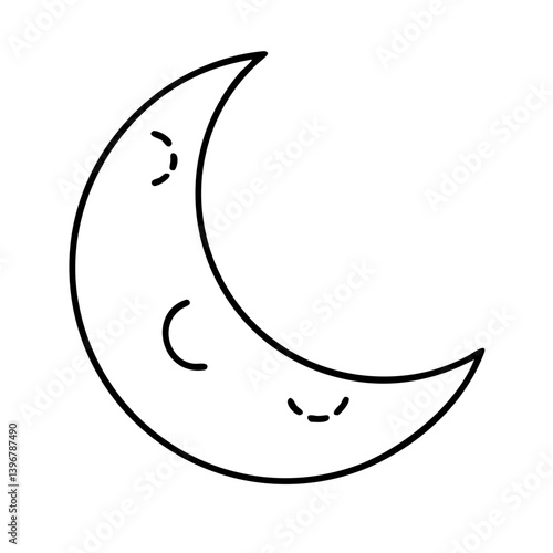 moon icon, moon line art - simple line art of moon, perfect for moon logos and icons