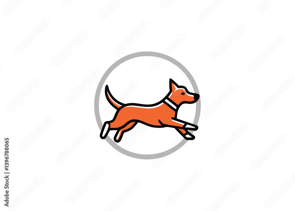 Obraz premium Cute dog jumping hand drawn Illustration