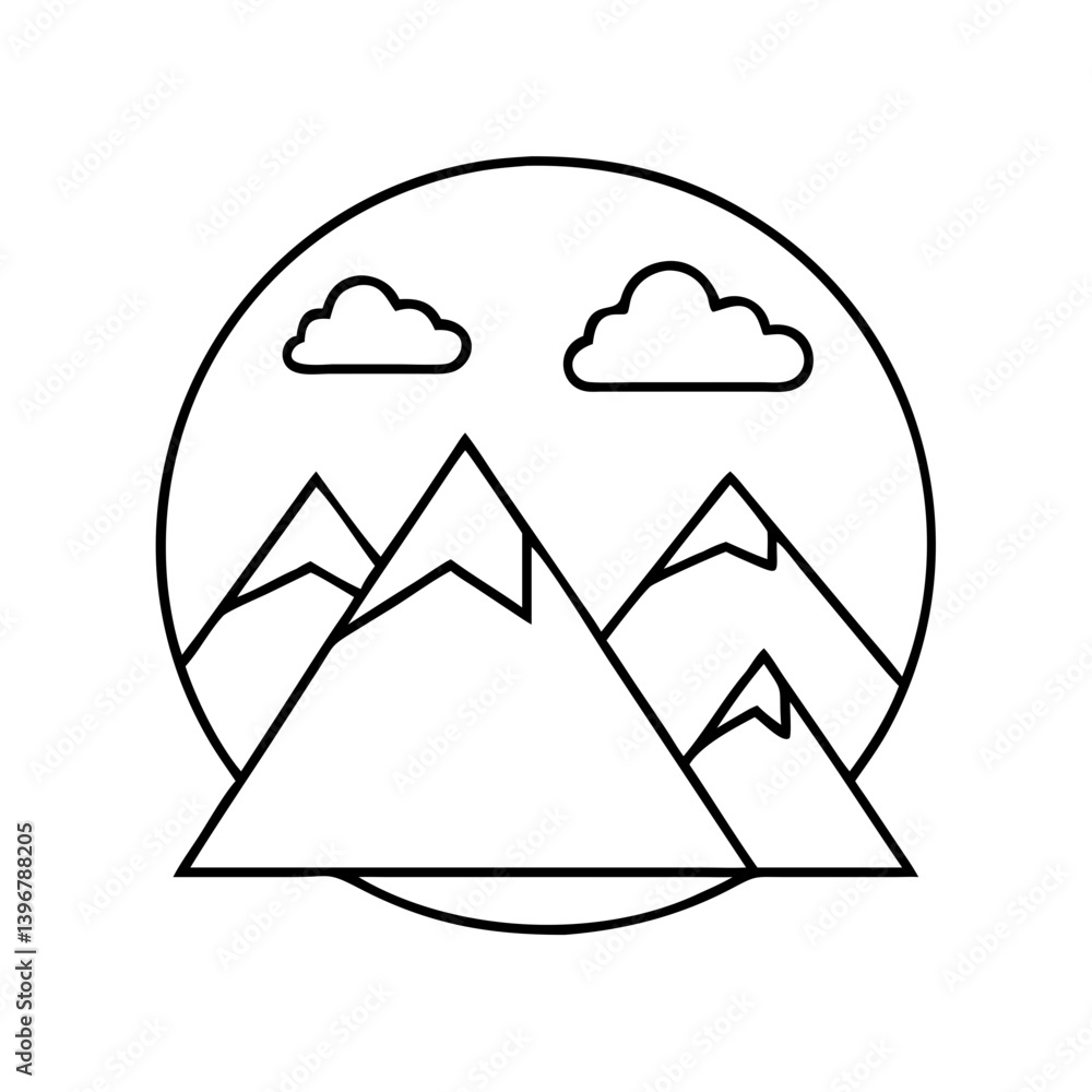 mountain icon, mountain line art - simple line art of mountain, perfect for mountain logos and icons mountain icon, mountain line art - simple line art of mountain, perfect for mountain logos and icons