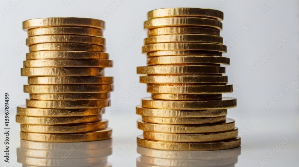 Closeup of coin stack economic stability and cash savings. Closeup of coin stack economic stability and cash savings.