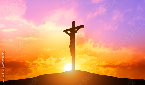 Wallpaper Mural Good Friday concept. Cross on sky background. Torontodigital.ca