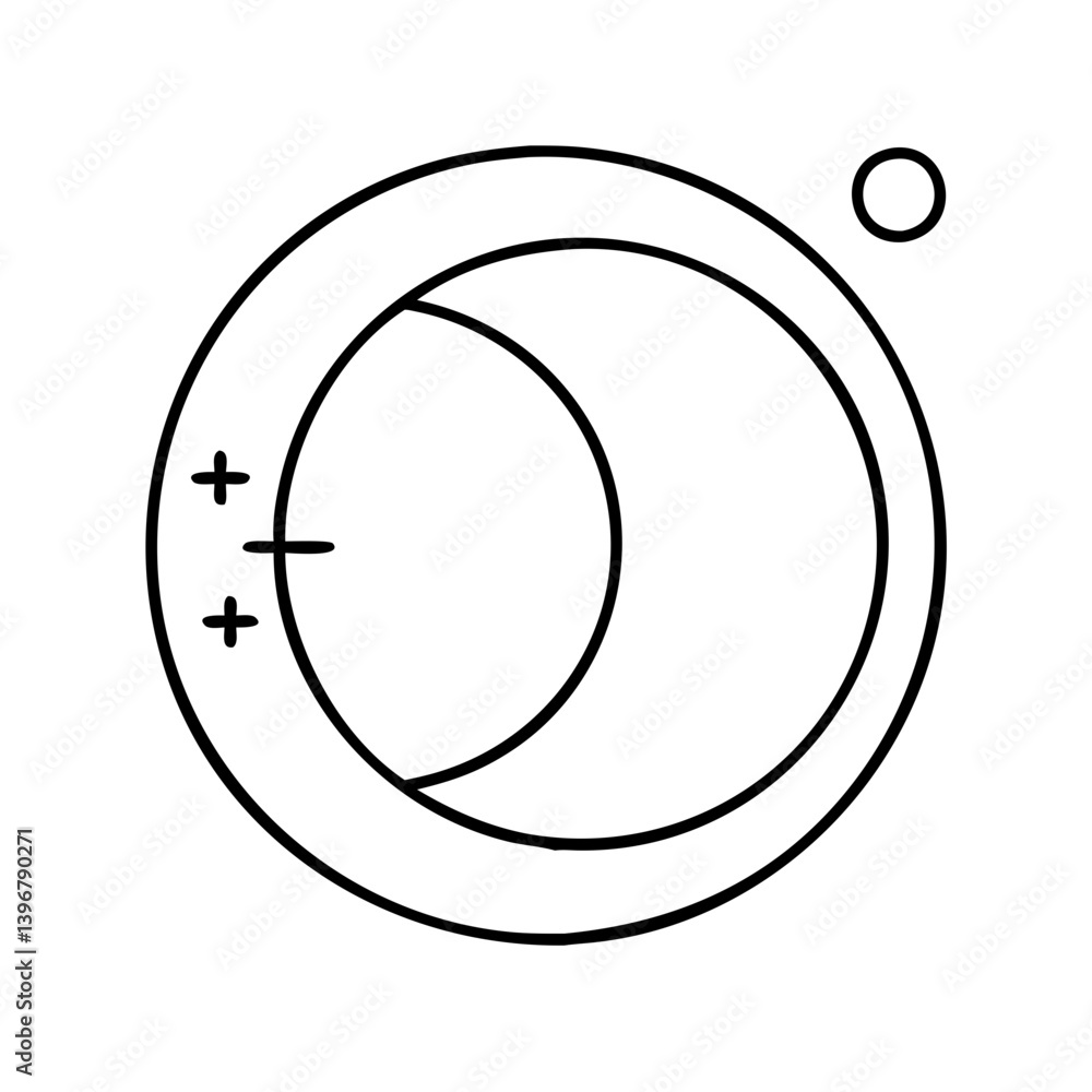 newmoon icon, newmoon line art - simple line art of newmoon, perfect for newmoon logos and icons