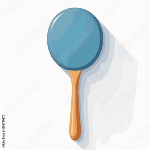 Classic auction paddle in blue on white background, minimalist design