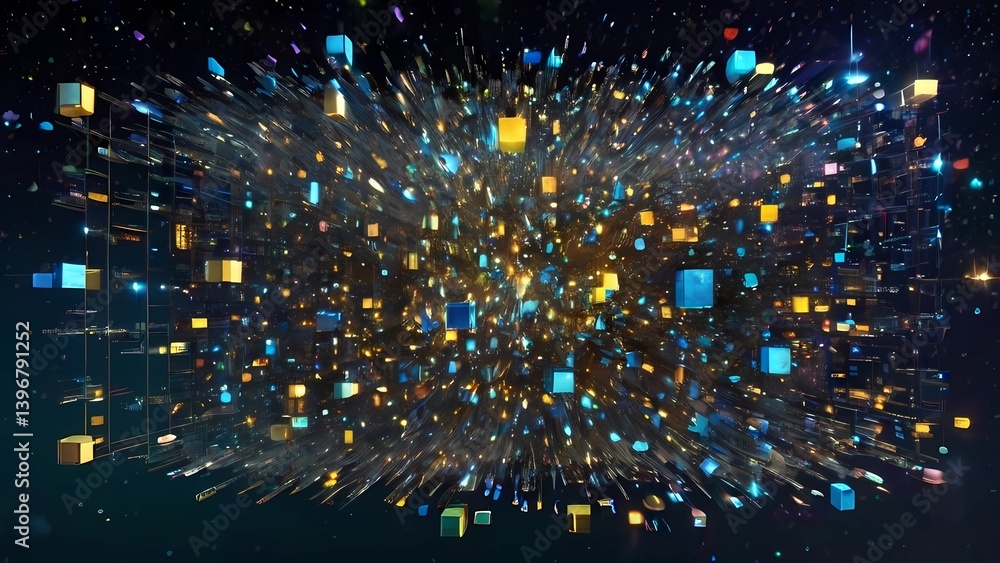 Obraz premium ゲーム背景 マトリクスサイバー空間のイメージ