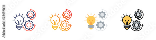 Implementation Multistyle Icon Set Vector 
