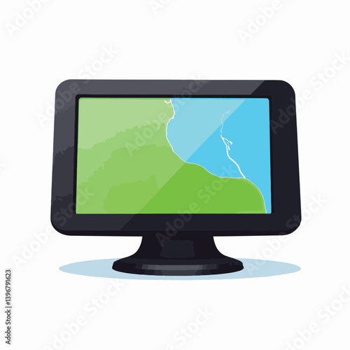 Sleek GPS farming device displaying digital map interface, technology innovation