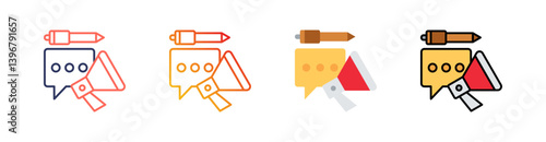 Content Marketing Multistyle Icon Set Vector 
