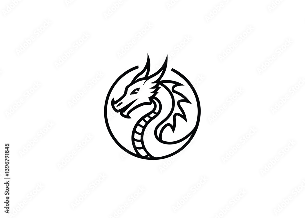 Dragon silhouette vector art minimalist logo, Icon, element vector cartoon illustration Dragon silhouette vector art minimalist logo, Icon, element vector cartoon illustration