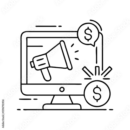 Wallpaper Mural paidads icon, paidads line art - simple line art of paidads, perfect for paidads logos and icons Torontodigital.ca