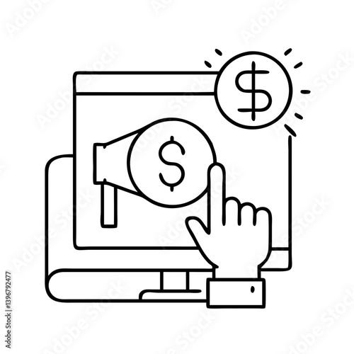 Wallpaper Mural paidads icon, paidads line art - simple line art of paidads, perfect for paidads logos and icons Torontodigital.ca