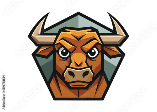 Bull logo collection, bull horns symbol, Buffalo cow ox bull head logo or vector icon isolated on white background