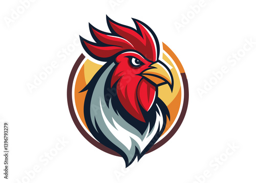 Chicken Logo Concept. Roster or Chicken logo icon, Abstract Rooster Logo vector cartoon illustration