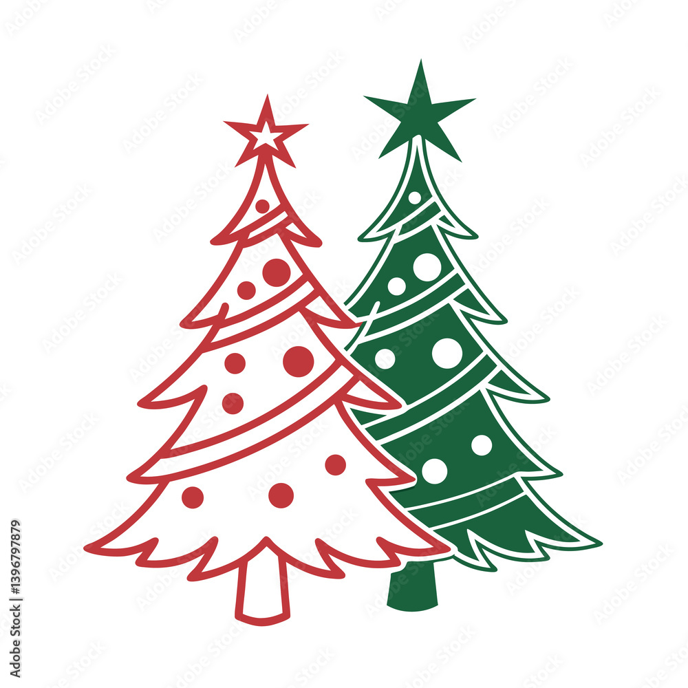 Obraz premium christmas tree set