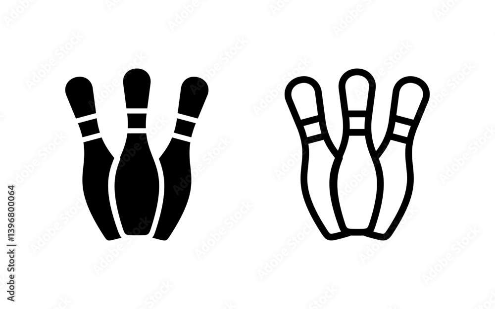 Obraz premium Bowling icon vector illustration. bowling ball and pin sign and symbol.