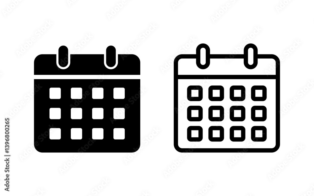 Calendar icon vector illustration. Calender sign and symbol. Schedule icon symbol Calendar icon vector illustration. Calender sign and symbol. Schedule icon symbol