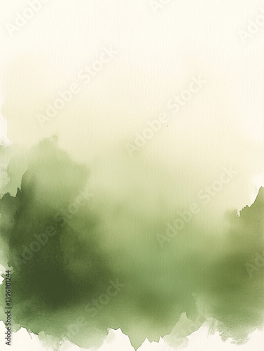 Green forest watercolor background with soft depth. Ideal for eco products, packaging or calming prints