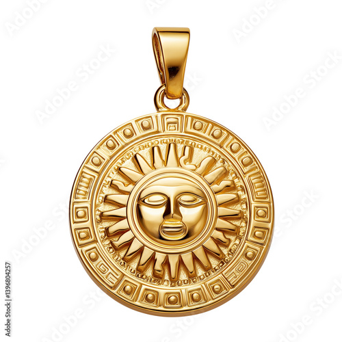 Obraz na płótnie Gold sun pendant necklace with face design w salonie