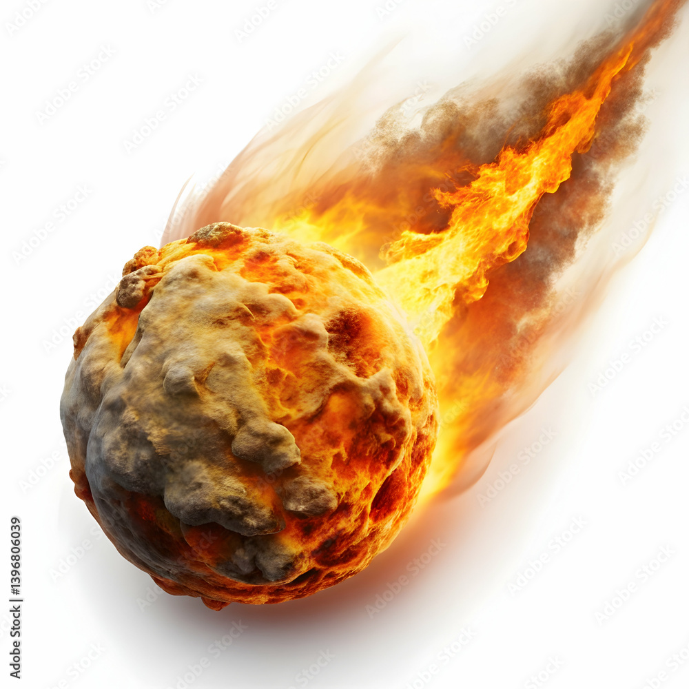Fiery Meteorite Impact: Stock Photo Fiery Meteorite Impact: Stock Photo
