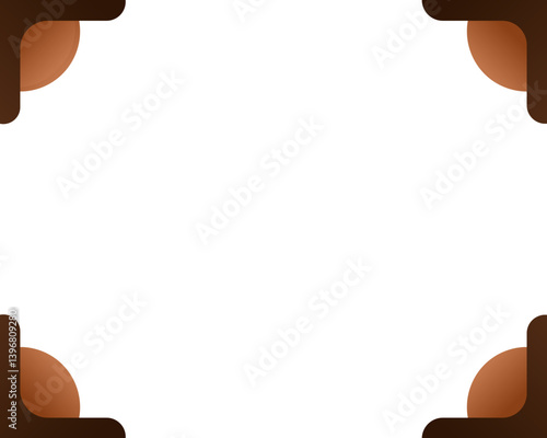 Minimalist blank background with classic brown photo album corner frame