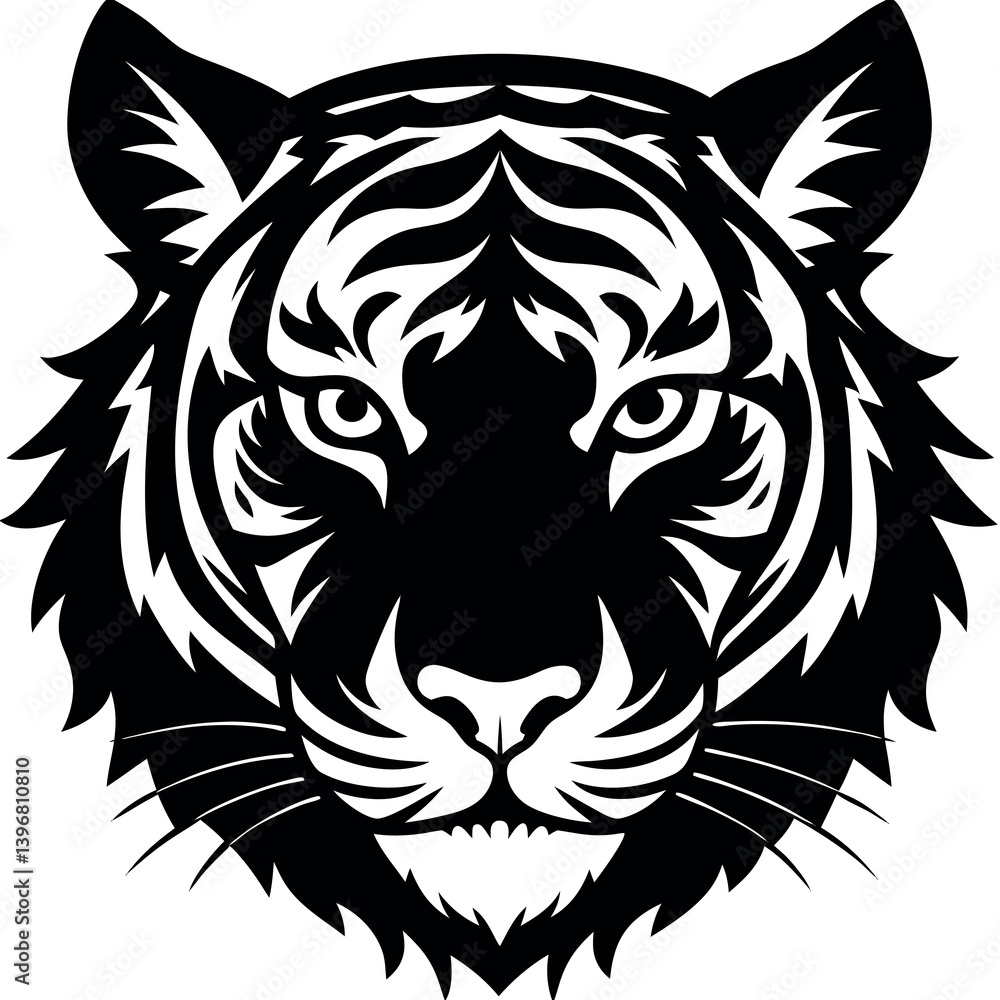 Fototapeta premium Abstract-artistic-tiger-face-silhouette 