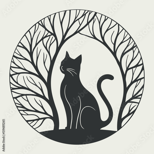 A cat-formed-entirely-by-intertwining-tree-branch 