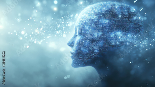 Abstract Human Head Silhouette Crafted from Circuit Elements, Echoing Digital Era Concepts