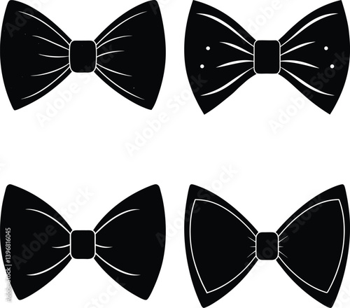 Bow Tie Silhouette vector