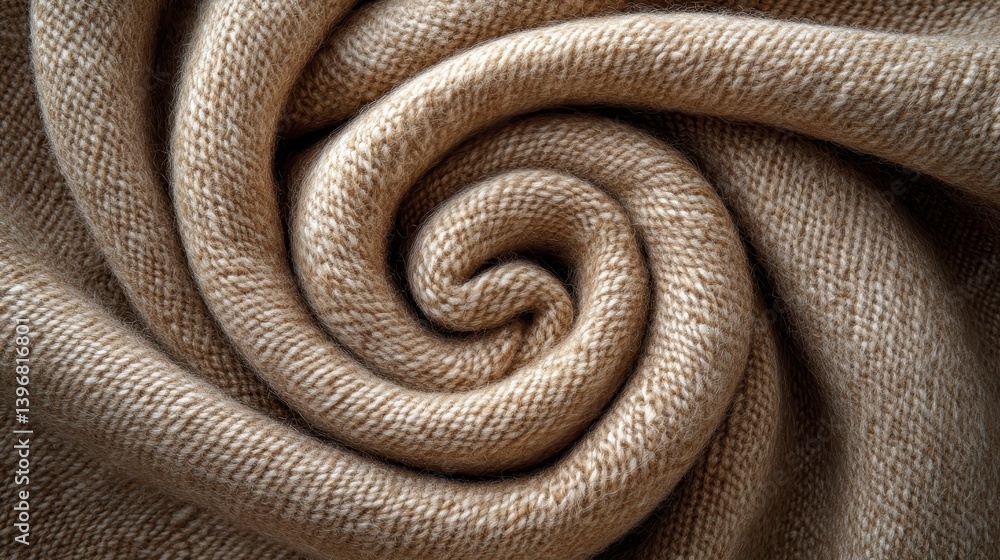 Obraz premium Swirled fabric texture. Close up of woven material creates spiral shape