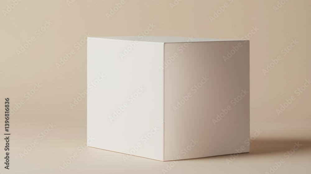 Minimalistic White Box on a Soft Background Ready for Product Display or Packaging Needs in a Modern Setting