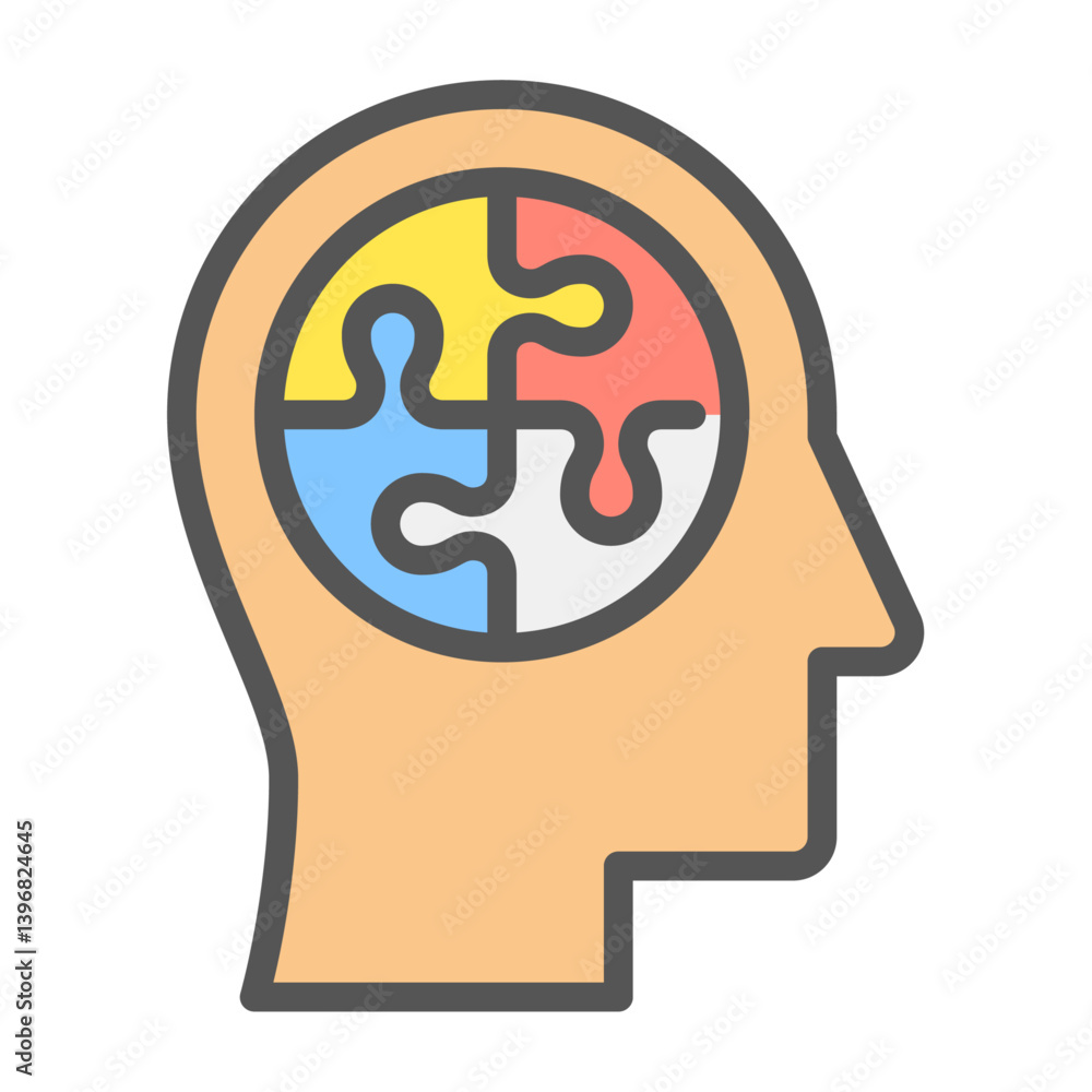 problem filled outline icon. puzzle color line illustration. problem filled outline icon. puzzle color line illustration.