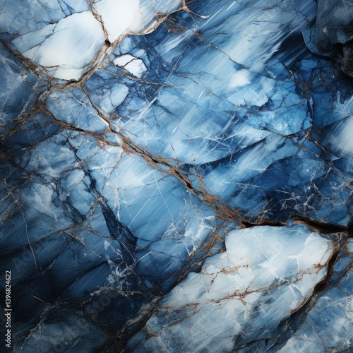 Sophisticated Marble Design in Muted White and Dark Blue Tones