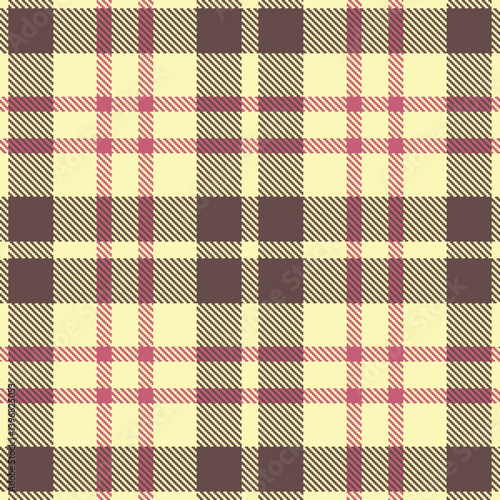 Wallpaper Mural Elegant Mellow light beige & Autumn purplish brown Seamless Tartan Textile Design Torontodigital.ca