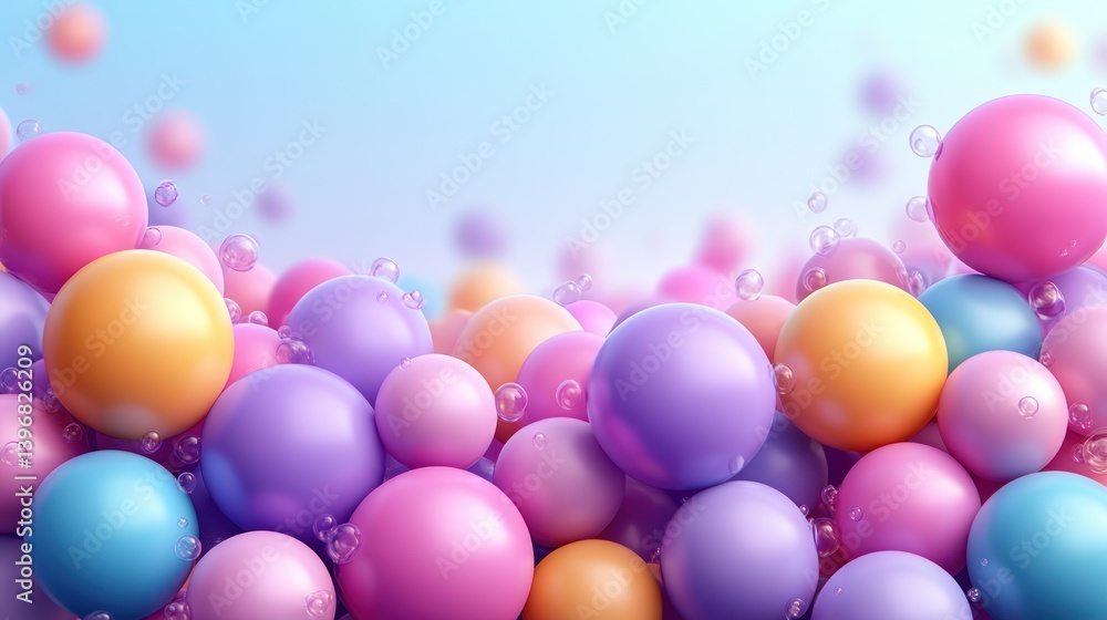 custom made wallpaper toronto digitalPastel spheres, colorful bubbles, abstract background.