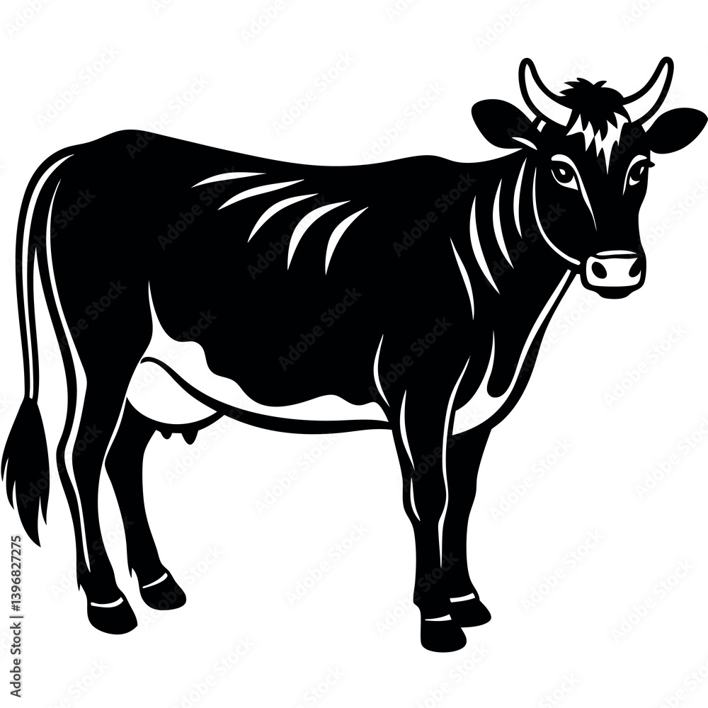 Fototapeta premium Cow with white background 