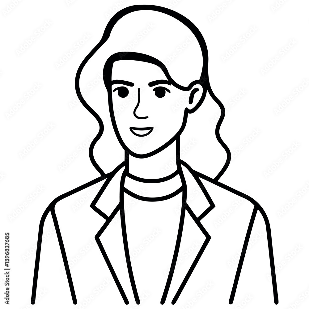 A fashion influencer line-art-silhouette A fashion influencer line-art-silhouette