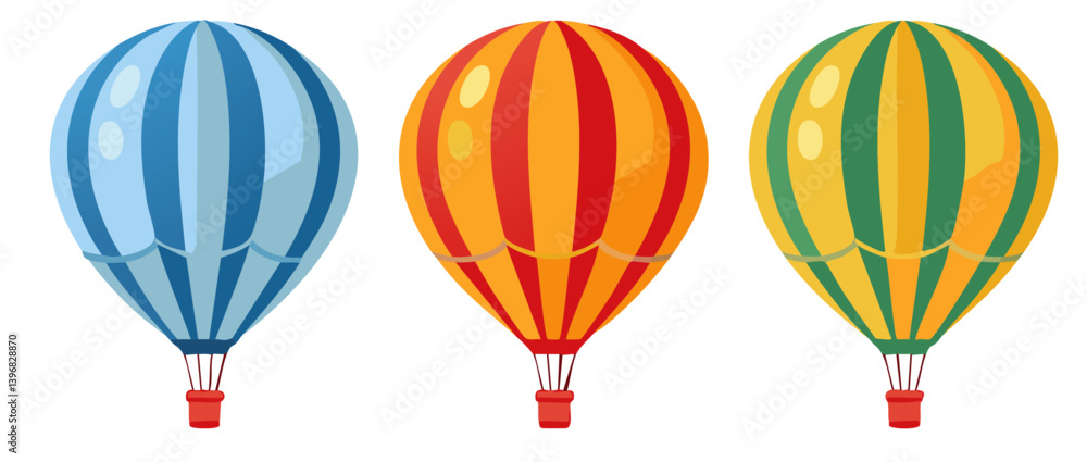 set of hot air balloons vector icon design